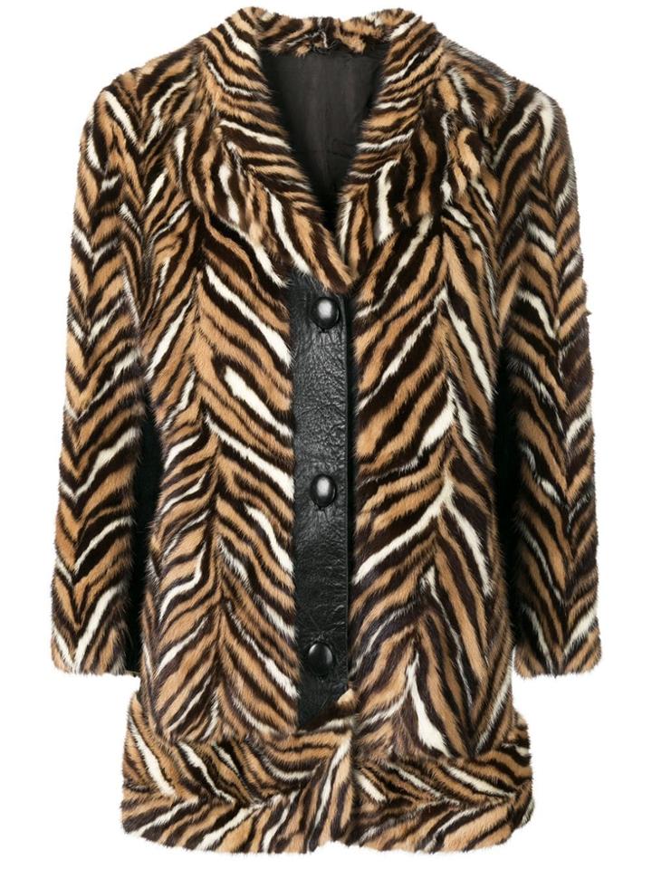 A.n.g.e.l.o. Vintage Cult 1970's Animal Print Coat - Brown
