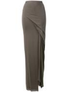 Rick Owens Lilies Silky Wrap Skirt, Women's, Size: 44, Grey, Polyamide/viscose/cotton