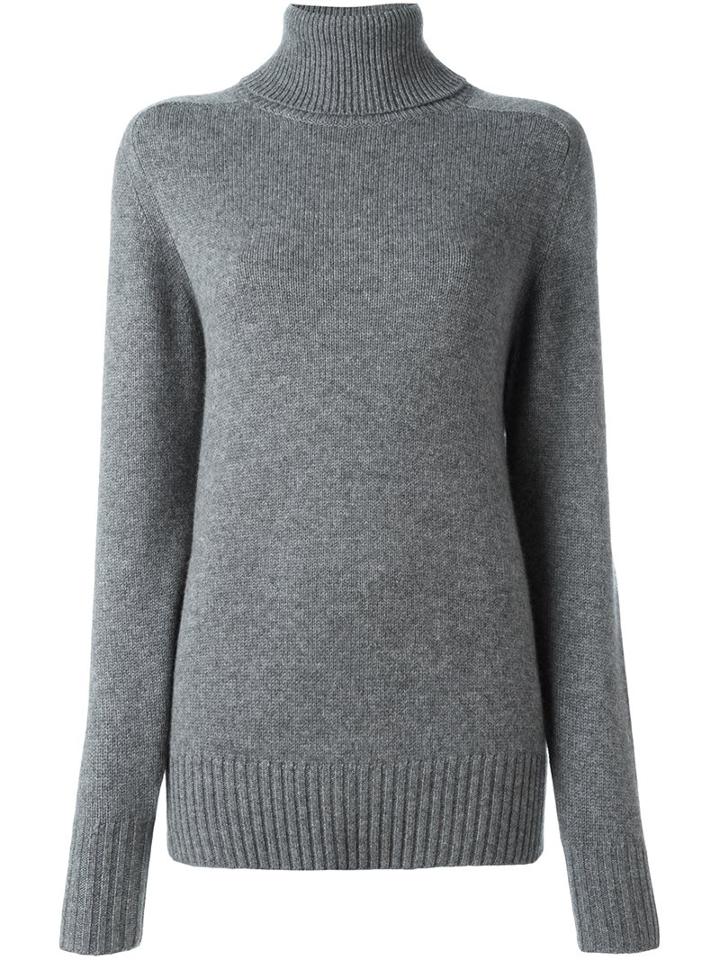 Chloé Ribbed Turtleneck Jumper, Women's, Size: Xs, Grey, Cashmere