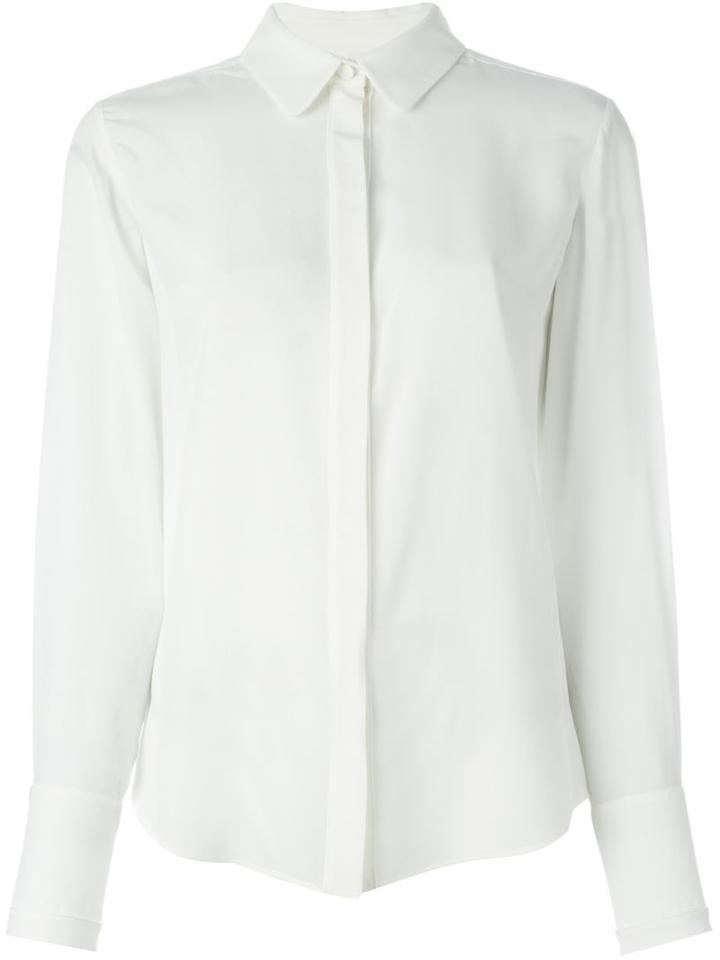 Chloé Concealed Placket Shirt, Women's, Size: 36, White, Silk