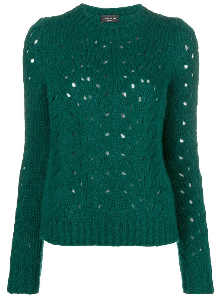 Roberto Collina Perforated Jumper - Green