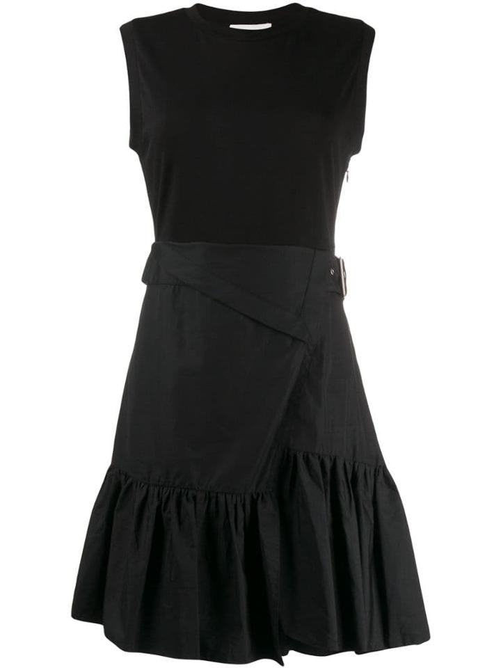 3.1 Phillip Lim T-shirt Dress With Overlap - Black