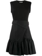 3.1 Phillip Lim T-shirt Dress With Overlap - Black