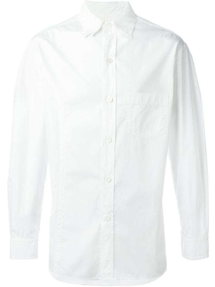 Yohji Yamamoto Chest Pocket Shirt, Men's, Size: 4, White, Cotton