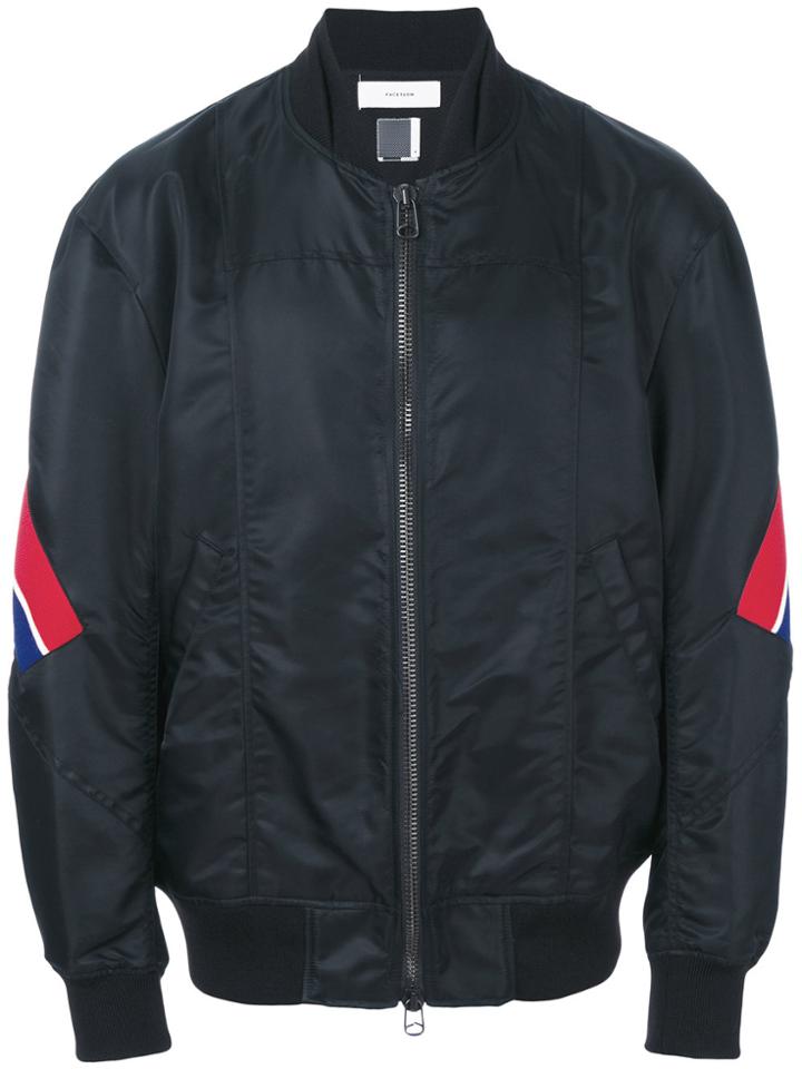 Facetasm Striped Bomber Jacket - Black