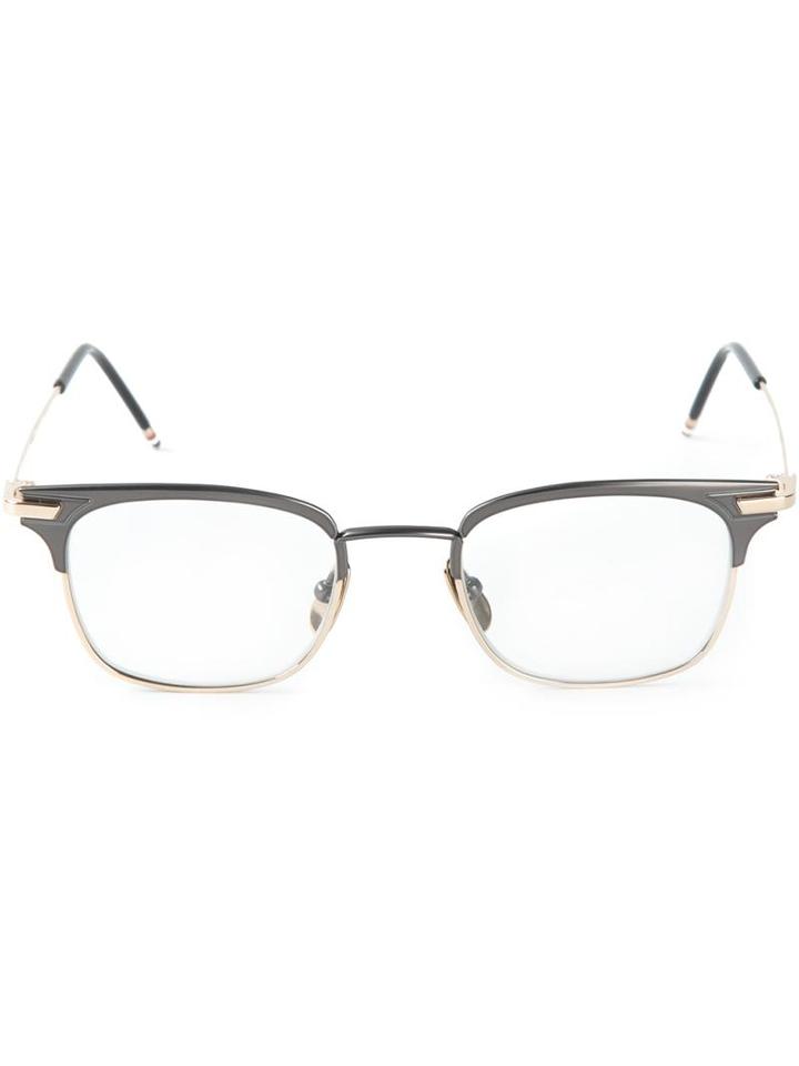 Thom Browne Square Frame Glasses, Black, Titanium