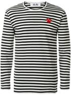 Comme Des Garçons Play Round Neck Striped Jumper - Multicolour