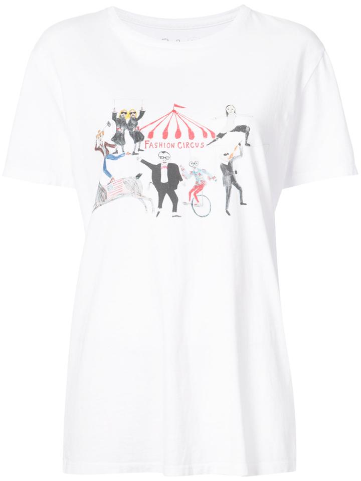 Unfortunate Portrait Fashion Circus Print T-shirt - White