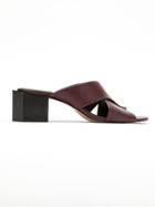 Mara Mac Leather Mules - Red