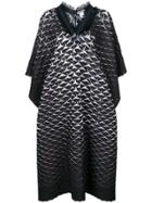 Issey Miyake Frayed Neck Oversized Dress - Black