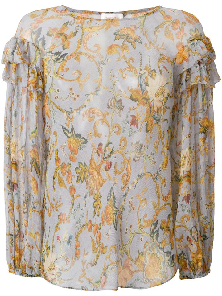 Zimmermann Floral Print Blouse - Blue