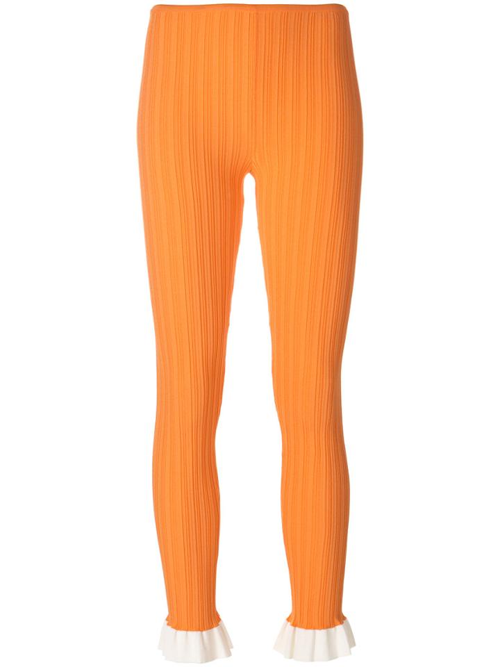 Esteban Cortazar Knitted Leggings - Yellow & Orange