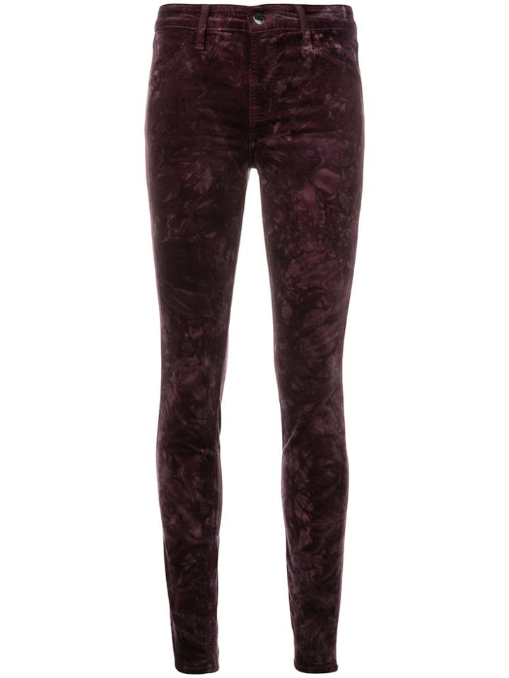 J Brand Mid-rise Super Skinny Trousers - Red
