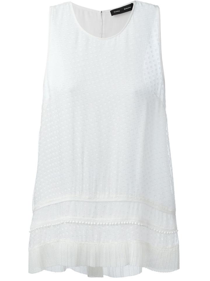 Proenza Schouler Embroidered Tank Top, Women's, Size: 10, White, Rayon/silk