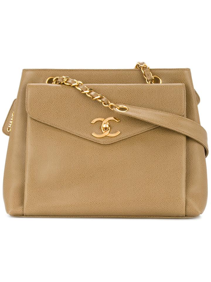 Chanel Vintage Chain Shoulder Bag - Nude & Neutrals