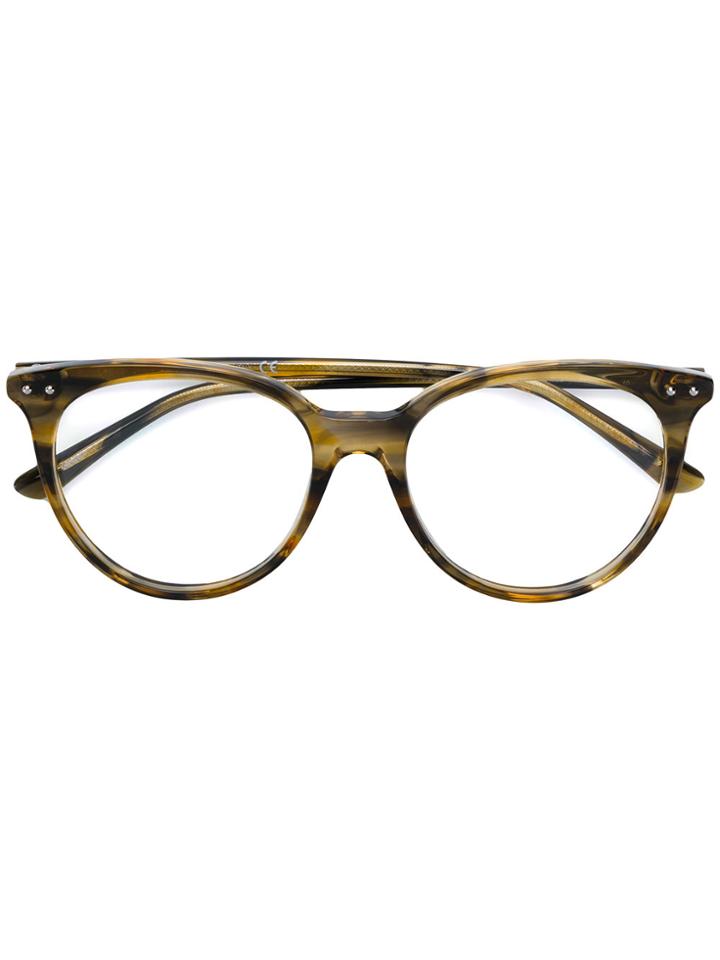 Bottega Veneta Eyewear Round Shaped Glasses - Nude & Neutrals
