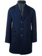 Herno Internal Layer Overcoat, Men's, Size: 54, Blue, Polyamide/polyester/virgin Wool