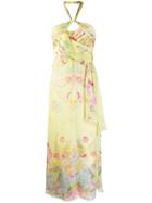 Valentino Vintage Floral Long Dress - Yellow