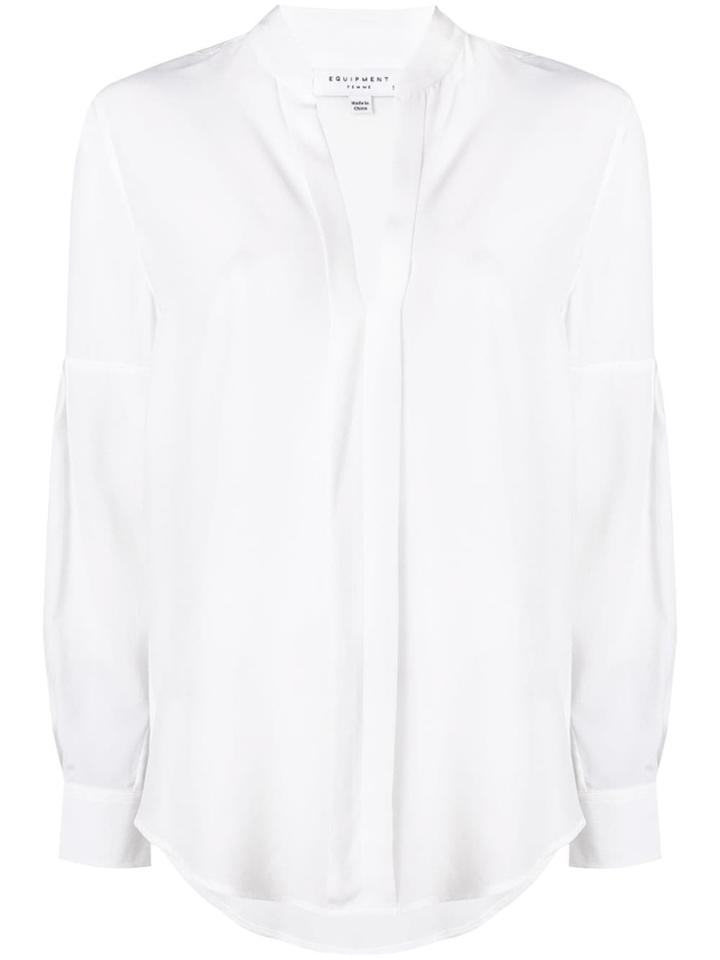 Equipment Deep V-neck Blouse - White
