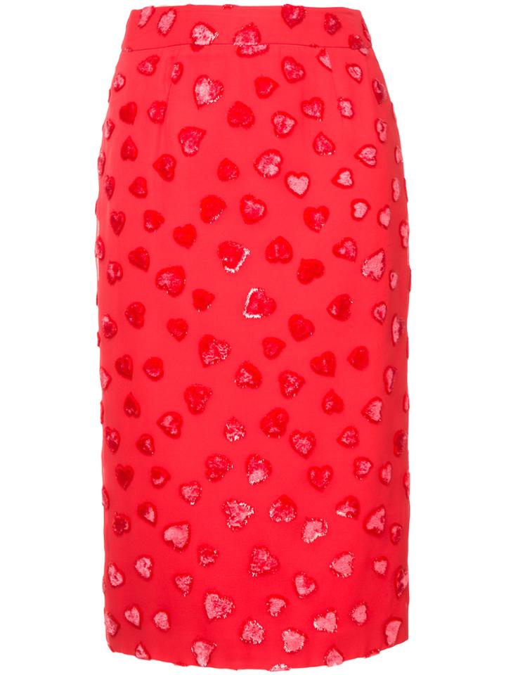 We11done Heart Textured Pencil Skirt