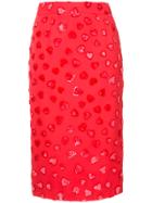 We11done Heart Textured Pencil Skirt