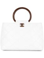 Chanel Vintage Quilted Tote Bag - White