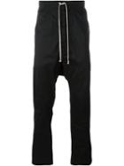 Rick Owens Drop Crotch Trousers, Men's, Size: 48, Black, Polyester/spandex/elastane/polyamide