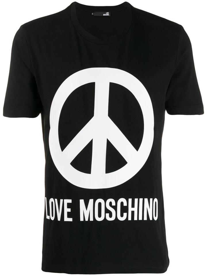 Love Moschino Piece Sign Logo T-shirt - Black