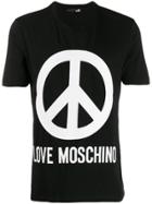Love Moschino Piece Sign Logo T-shirt - Black