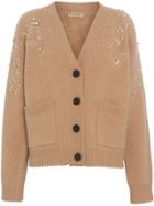 Burberry Crystal-embellished Merino Wool Cardigan - Brown