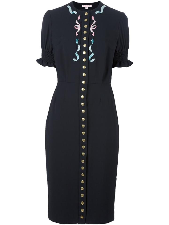 Olympia Le-tan Embellished Button Dress