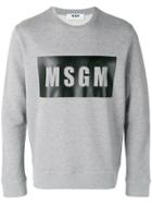 Msgm Logo Printed Sweatshirt - Grey