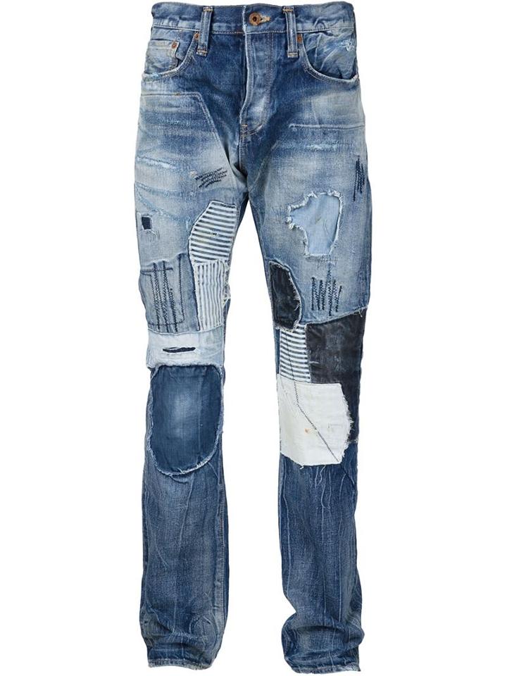 Prps Noir Patchwork Jeans, Men's, Size: 38, Blue, Cotton
