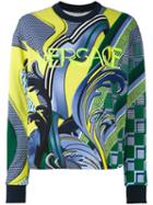 Versace - Energy Wave Sweatshirt - Women - Cotton - 42, Blue, Cotton