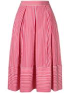 Société Anonyme Striped Midi Skirt - Red