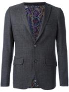 Etro Tweed Blazer, Men's, Size: 50, Grey, Wool/silk/acetate/viscose