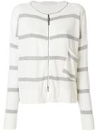 Fabiana Filippi Striped Zipped Sweater - White