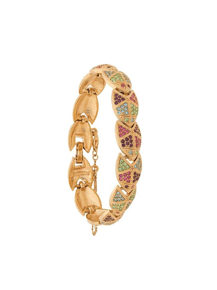 Susan Caplan Vintage 1980s D'orlan Pastel Bracelet - Gold