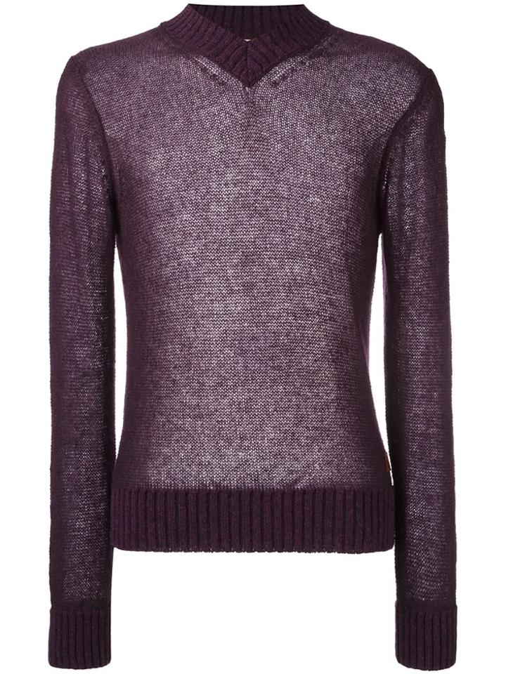 Al Duca D'aosta 1902 V-neck Sweater - Pink & Purple