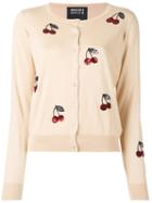 Markus Lupfer - Sequin Cherry Cardigan - Women - Cotton/plastic - M, Nude/neutrals, Cotton/plastic