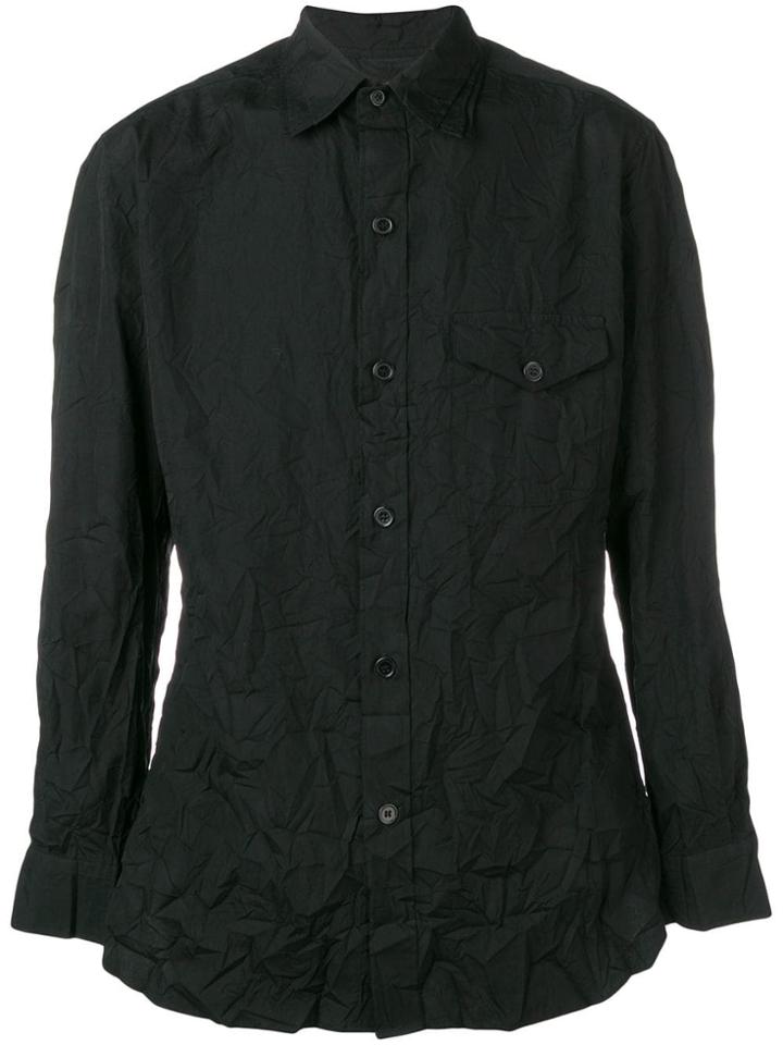 Yohji Yamamoto Crinkled Button-up Shirt - Black