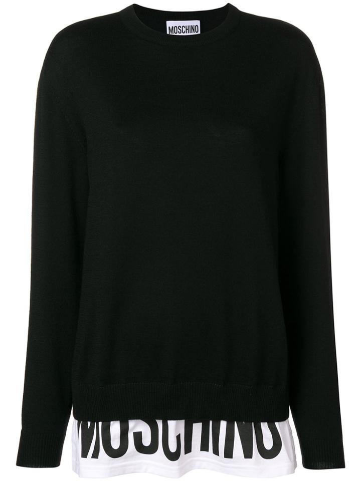 Moschino Logo Hem Sweatshirt - Black