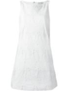 Moncler Broderie Anglaise Dress, Women's, Size: 42, White, Cotton/polyamide/polyamide