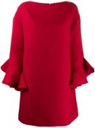 Valentino Trumpet-sleeve Shift Dress - Red