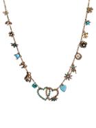 Katherine Wallach Diamond And Turquoise Charm Necklace
