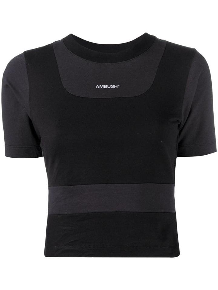 Ambush Fitted Patchwork T-shirt - Black