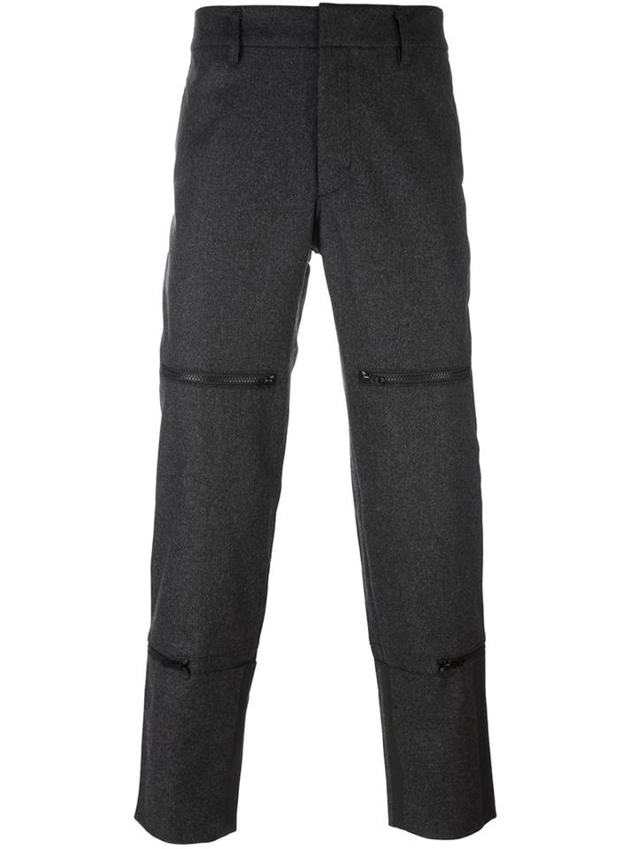 Y-3 Slim-fit Zipped Detail Trousers, Men's, Size: Small, Grey, Polyamide/polyester/wool/other Fibers