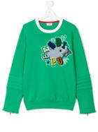 Fendi Kids - Fendi Fun Patch Sweatshirt - Kids - Cotton/polyester/spandex/elastane - 14 Yrs, Green