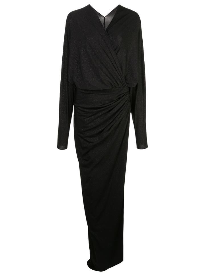 Rhea Costa Draped Wrap Dress - Black