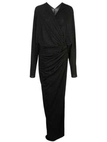 Rhea Costa Draped Wrap Dress - Black